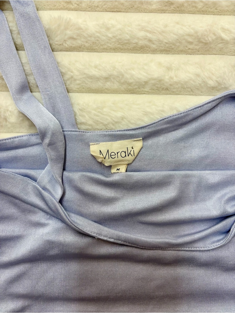 One-Shoulder Lilac Ruched Side Drawstring Top - Picture 2 of 5